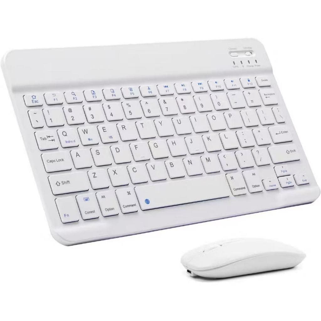 Teclado e Mouse Sem Fio Bluetooth Colorido Macaron/Kit Teclado com mouse Branco Sem Fio Bluetooth iPad Tablet Android