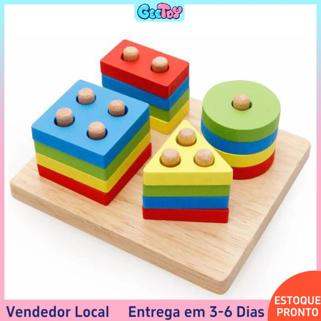 Classificação De Madeira Que Empilha Brinquedos Educativos Do Classificador Da Forma Brinquedo Para Crianças