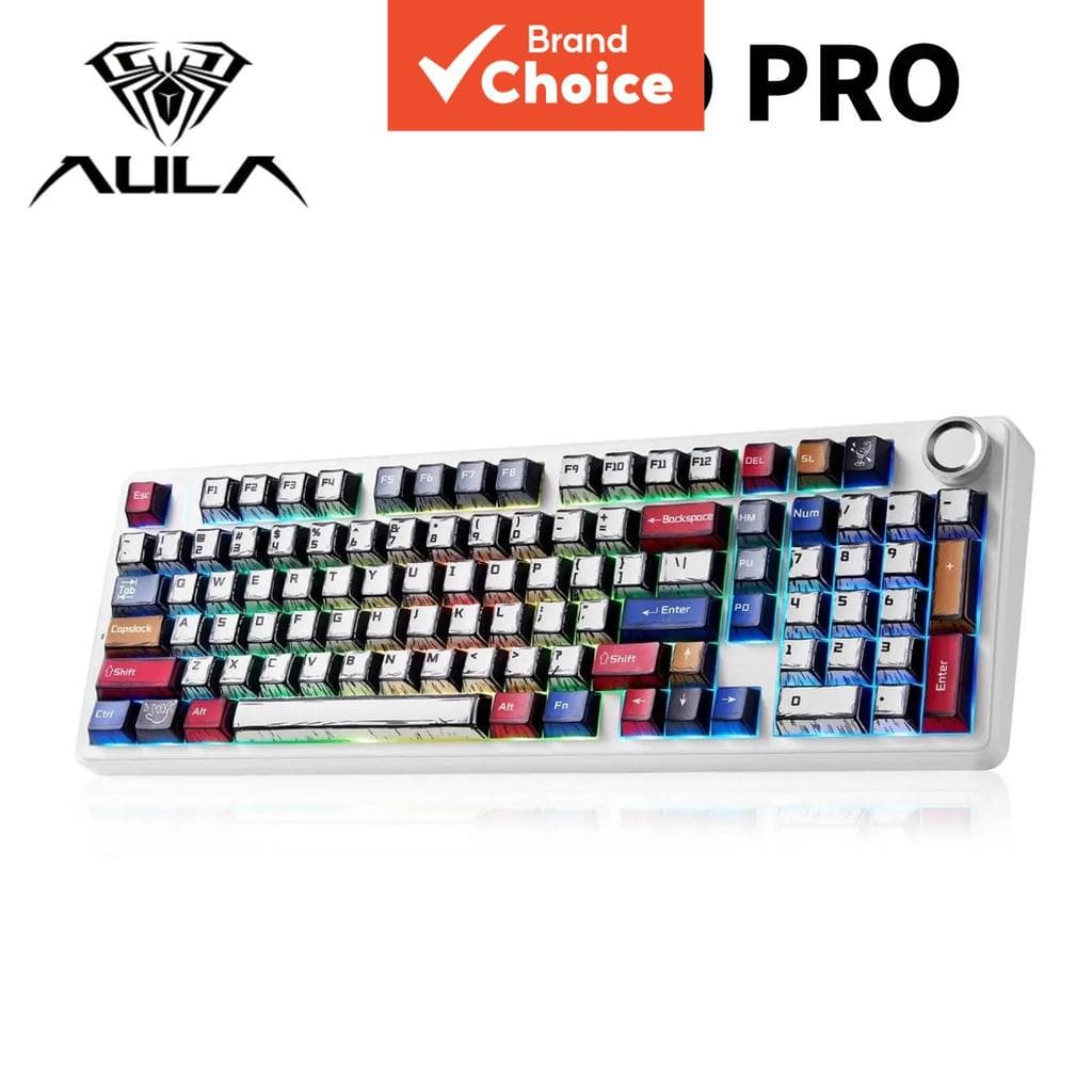 Teclado mecânico AULA F99 Pro, sem fio para jogos, Bluetooth, intercambiável, teclado de computador personalizado com