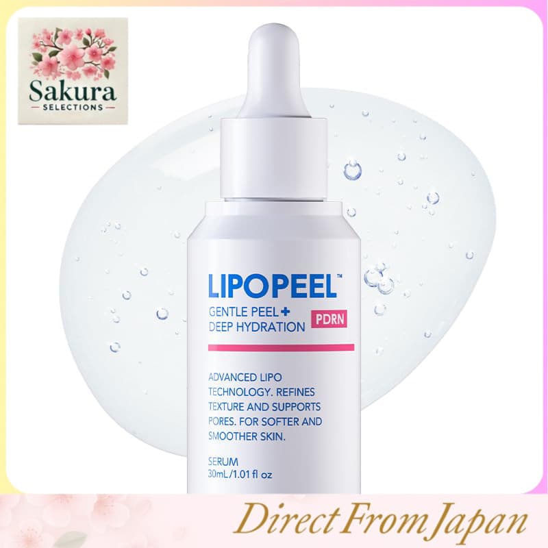 Sérum LIPOPEEL PDRN 30ml Cuidado Esfoliante Pré-Sérum Tipo Lipossoma Pele Sensível Testado em Contato AHA BHA PHA Niacinamida Derivado de Vitamina C CICA Extrato de Centella Asiática Poros Opacidade Ressecamento