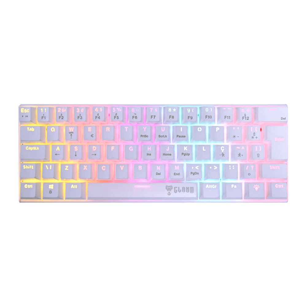 Teclado Mecanico Gamer Clanm Snow Walker TK76, RGB, Switch Red, Branco, TK76SNOW