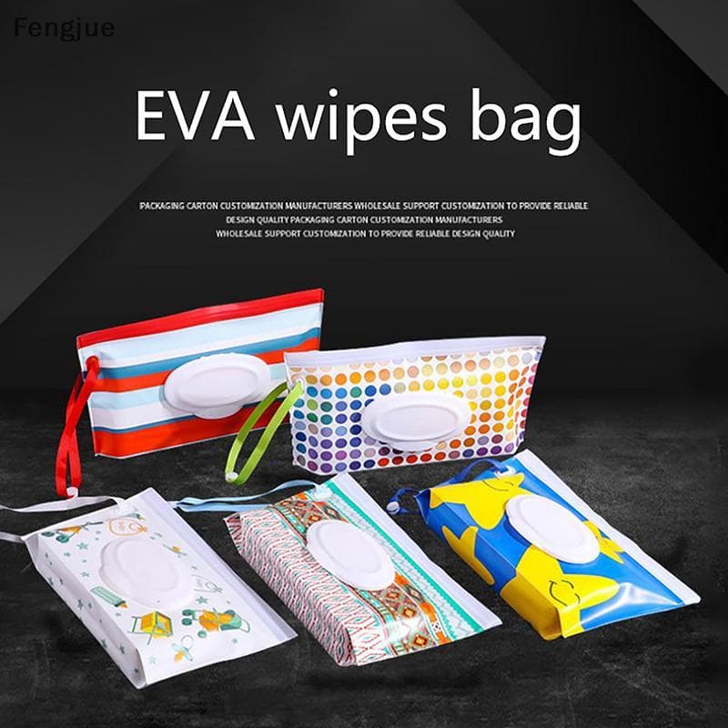 Fengjue Bolsa De Lenços Umedecidos Para Bebês , Portátil , Suporte , Capa Flip , Alça De Pressão , Reutilizável , Recarr