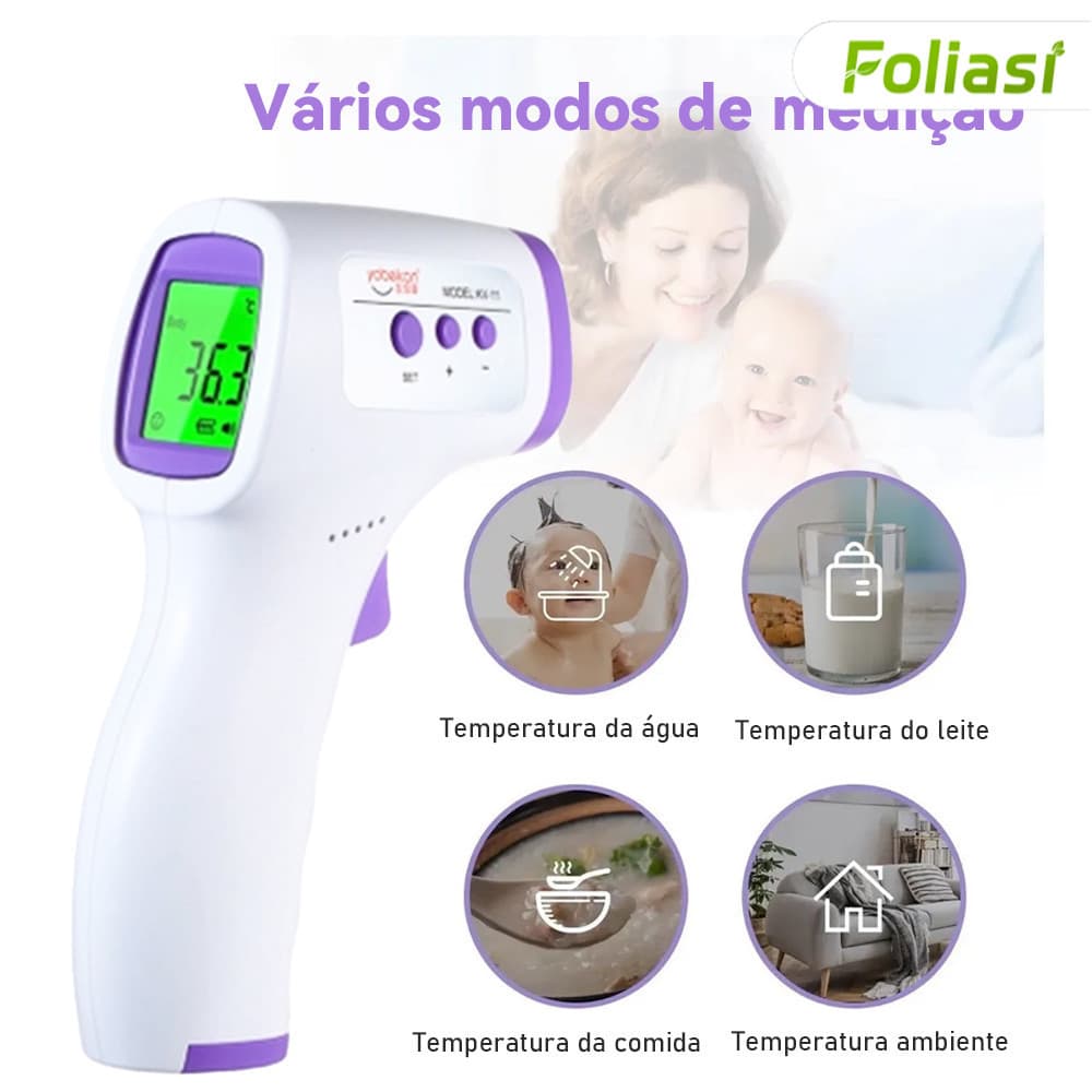 Pistola de testa com termômetro infravermelho com Display Digital