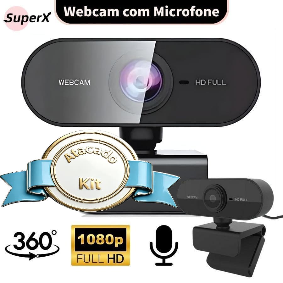 Atacado kit 5/10 pcs Webcam Full HD 1080p Microfone Integrado USB PC Notebook Home Office Aula Online Fama Variedade