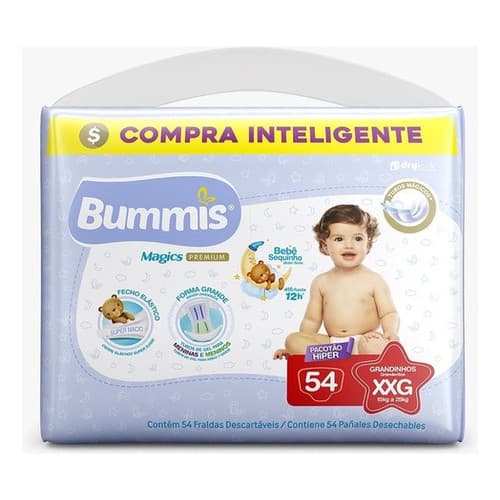 FRALDA BUMMIS PREMIUM  HIPER XXG C/54 UND - BUMMIS