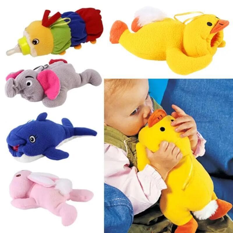 Bolsa de Pelúcia Fofa para Mamadeiras, Capa para Mamadeira de Bebê, Dispositivo Calmante, Capa para Garrafa de Leite/Águ