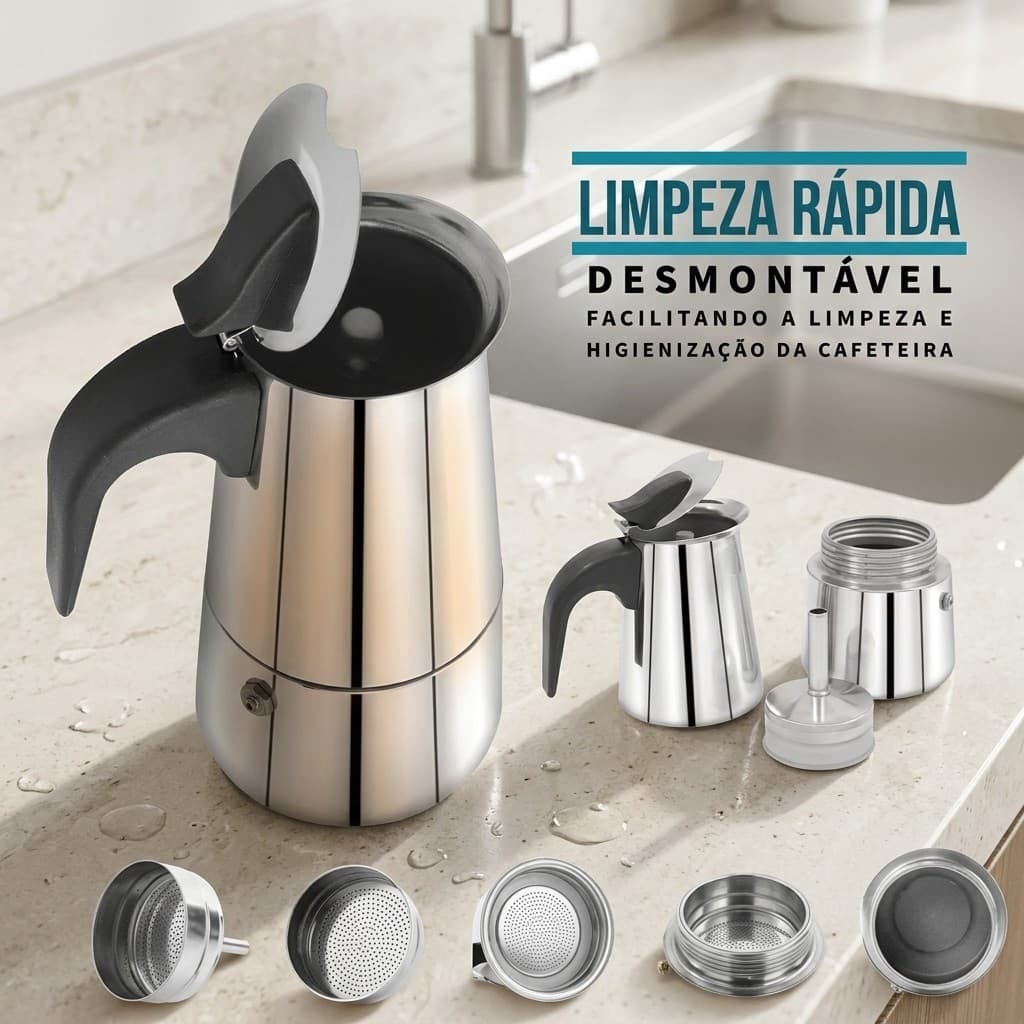 Cafeteira Italiana De Fogao Para Expresso Forte E Saboroso