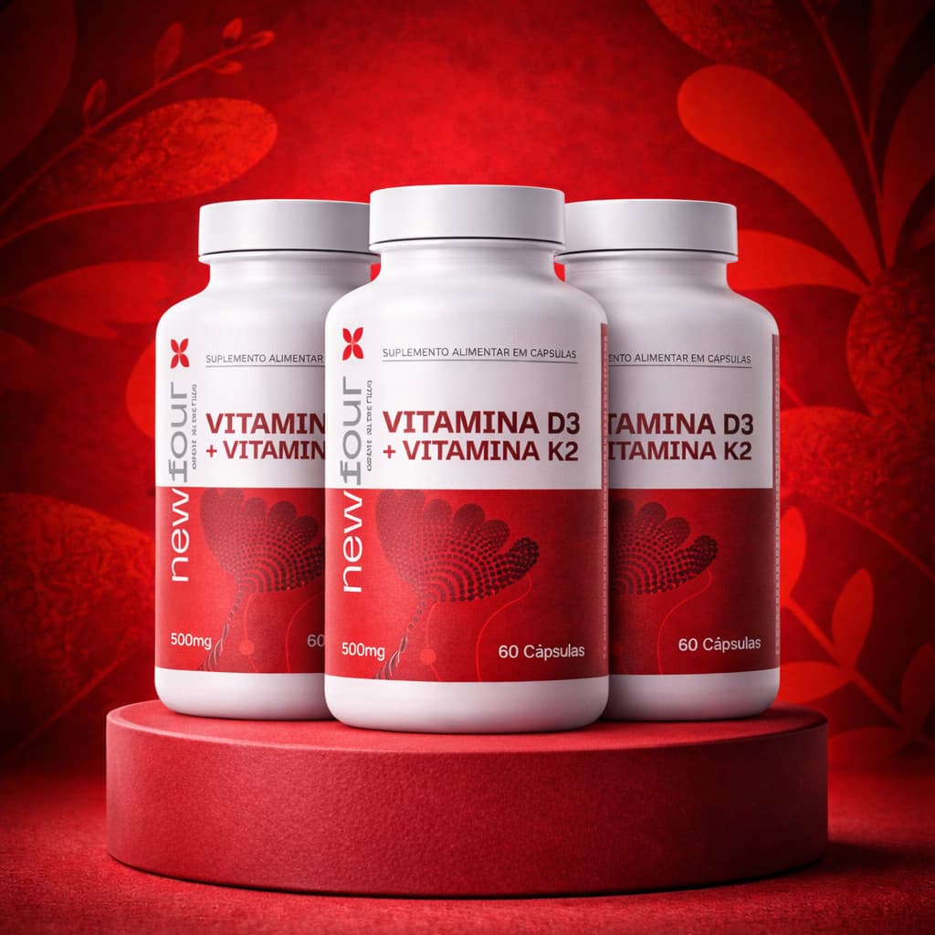 Vitamina D3 + Vitamina K2 500mg 60 Cápsulas Suplemento Alimentar