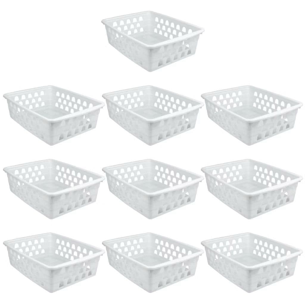 Kit 10 Cesto Organizador de Plástico – Ideal para Gavetas, Banheiro, Cozinha e Escritório