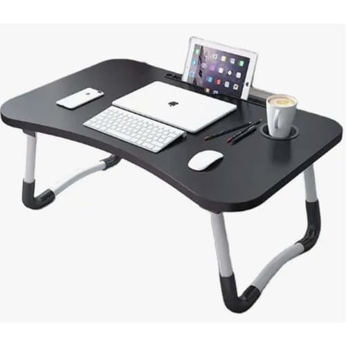 Mesa Notebook Multiuso Portátil Dobrável Preta Escritório Home Office Gamer Trabalho Estudo