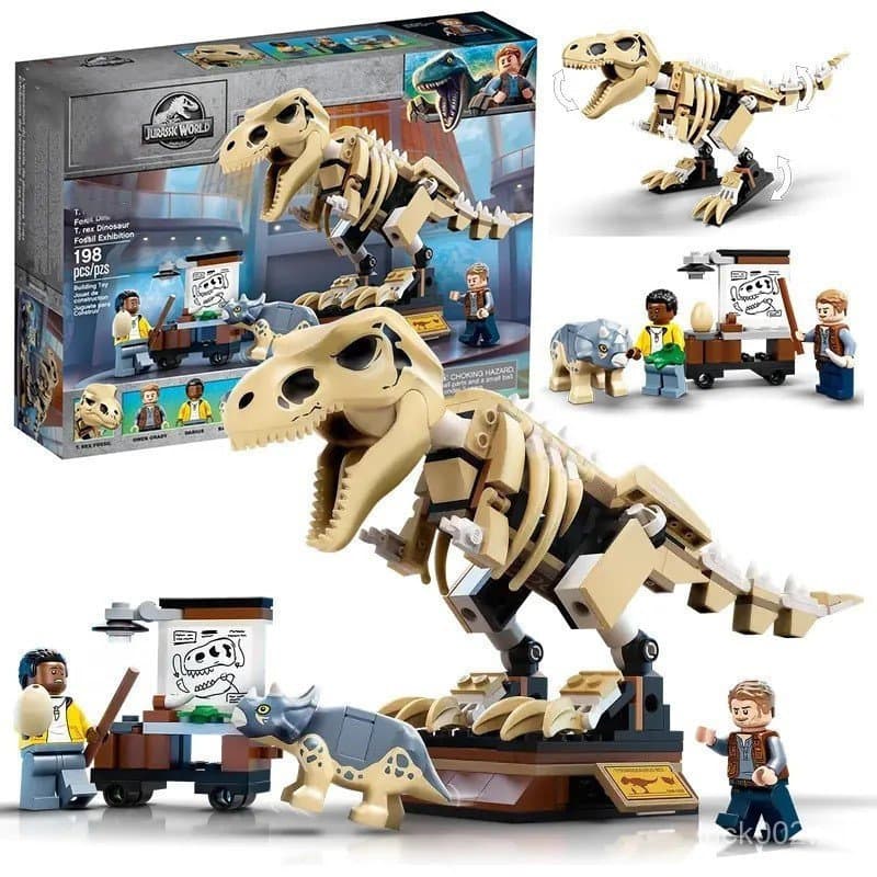 Blocos de montar Lego compatíveis com a série Jurássica, fóssil de dinossauro, modelo de blocos Tyrannosaurus Rex.