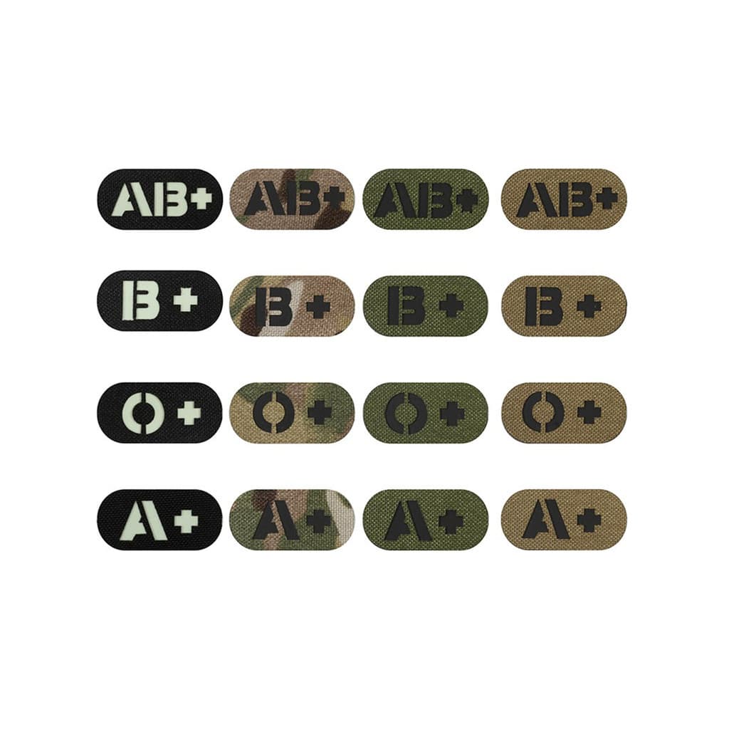 Pronto estoque IR reflexivo A + B + AB + O + Mini Velcro em forma de sangue 5 * 2.5 CM Kit de primeiros socorros Selo Mo