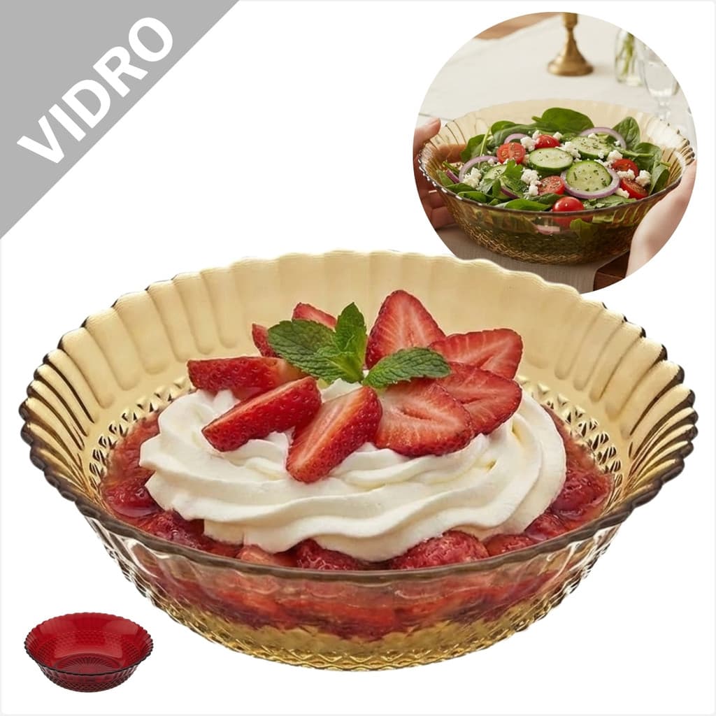 Centro De Mesa Dia Vidro Cristal Transparente Tigela Saladeira Fruteira Multiuso Decorativo Organizador