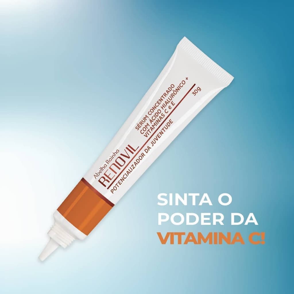 Renovil Sérum concentrado 30g  com ácido hialurônico e vitamina C e E Abelha Rainha