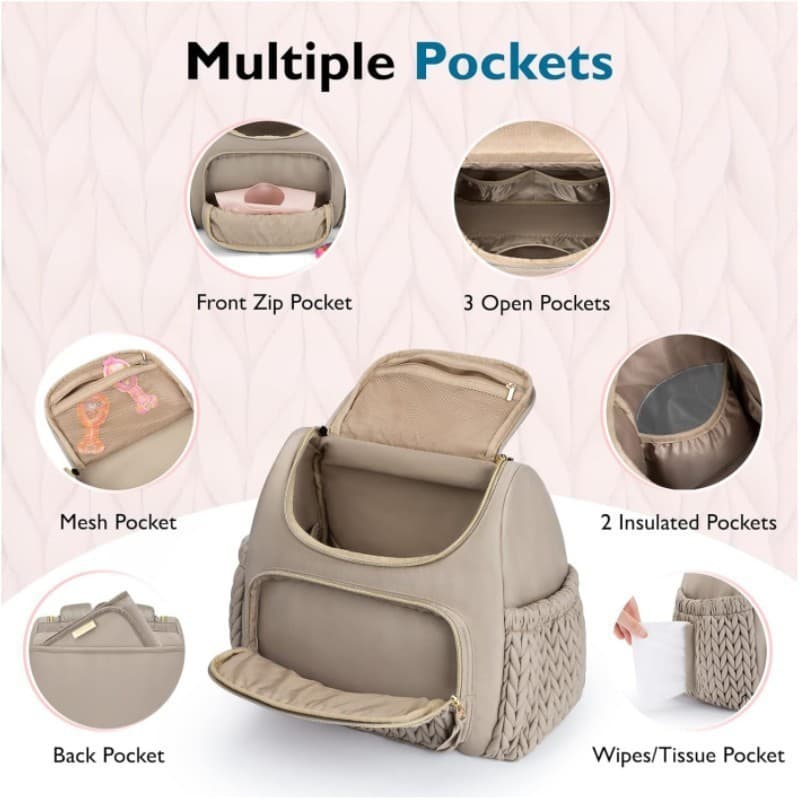 Estoque pronto nova bolsa transfronteiriça para mamadeira mamãe multifuncional mãe bebê moda mochila carrinho de bebê