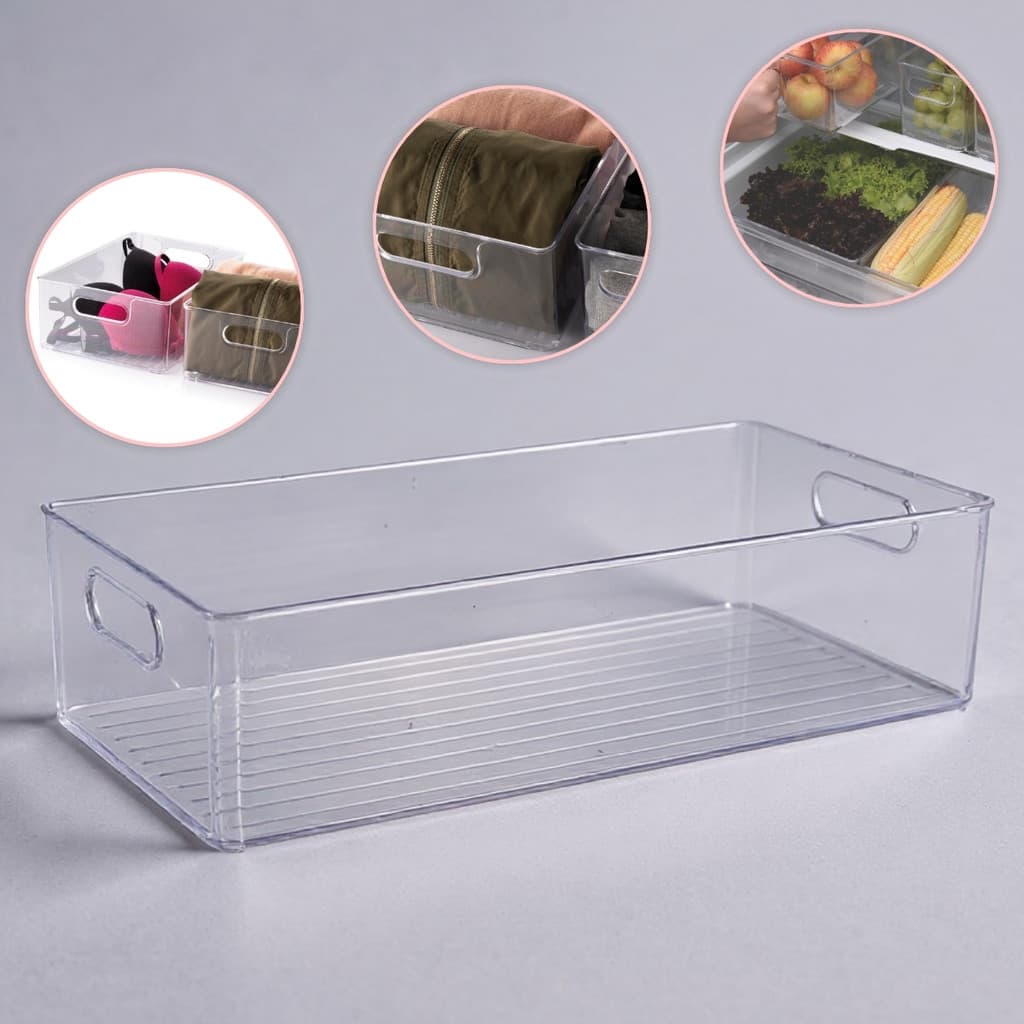 Organizador Acrílico 20x40 cm Multiuso Modular Gaveta Cozinha Geladeira Armário Bancada Transparente