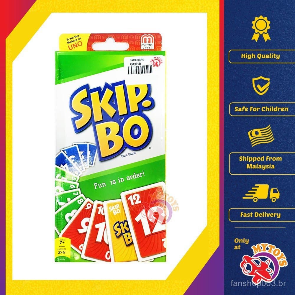 Cartas Skip Bo Jogos de Tabuleiro para Família Brinquedos para Família MYTOYS FLOV