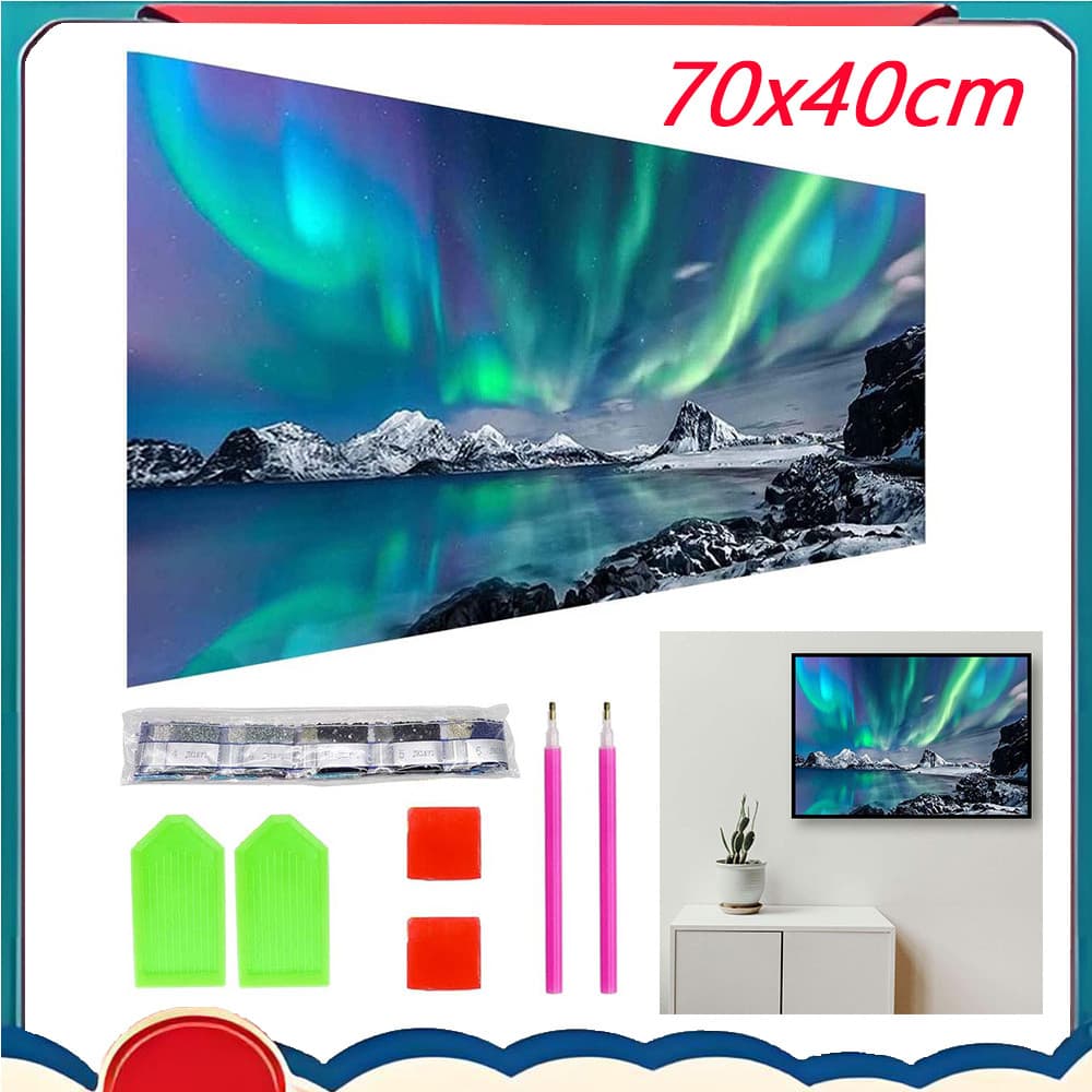5D Pintura Diamante Pintura Islândia Aurora diy Pintura Diamante