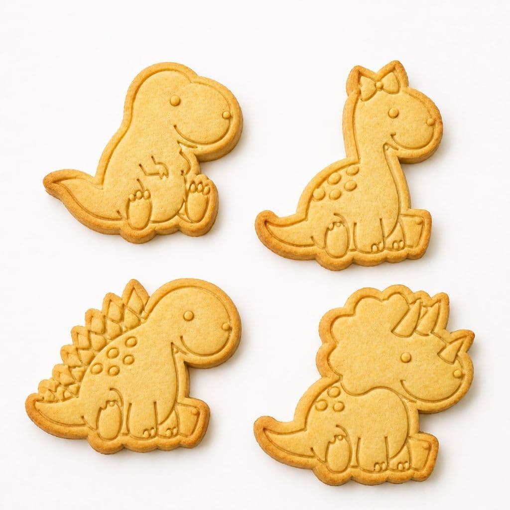 kit cortadores + carimbos dinossauro para biscoito, pasta americana, massinha de modelar e biscuit.