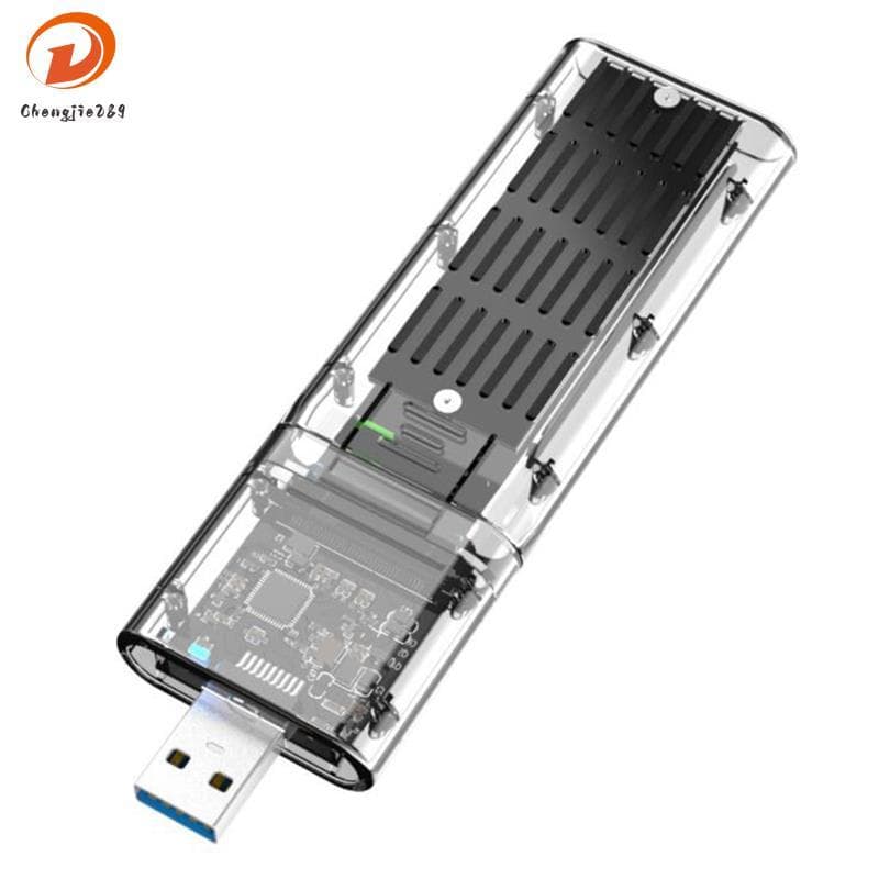 [Novo C] Gabinete Externo M . 2 NGFF SATA SSD De Alta Velocidade USB3.0 Gen1 5Gb/S Transparente Caso De Disco Rígido Par
