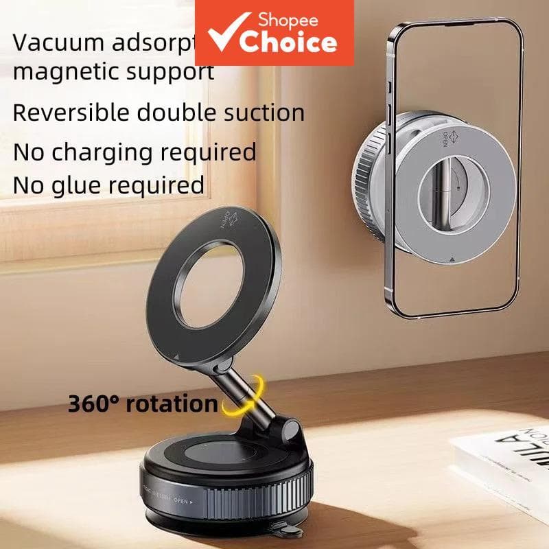 Suporte de Celular para Carro Ventosa Magnética para Celular Suporte de 360° Rotativo e Dobrável