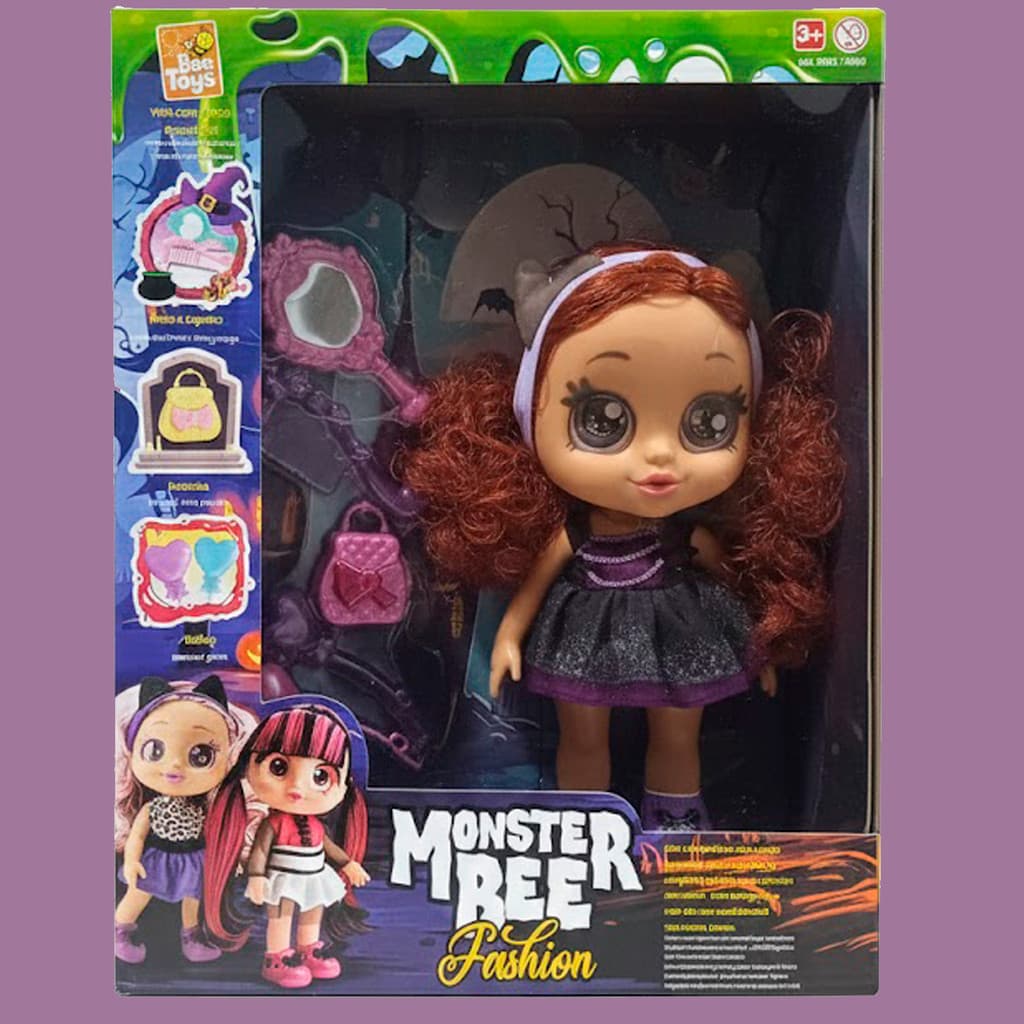 Boneca Monster Bee Fashion Lobinha 30cm Articulada com Acessórios Bee Toys Original