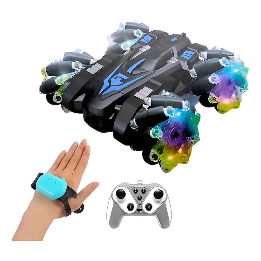 Carrinho De Controle Remoto Inteligente 9 Funções Rápido 360 Cor Preto Toy King Acrobático Anfíbio