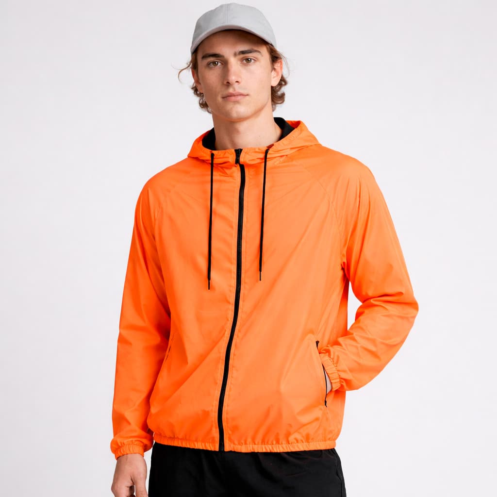 Jaqueta Corta Vento Masculina Sport Térmica UV50 Laranja Neon