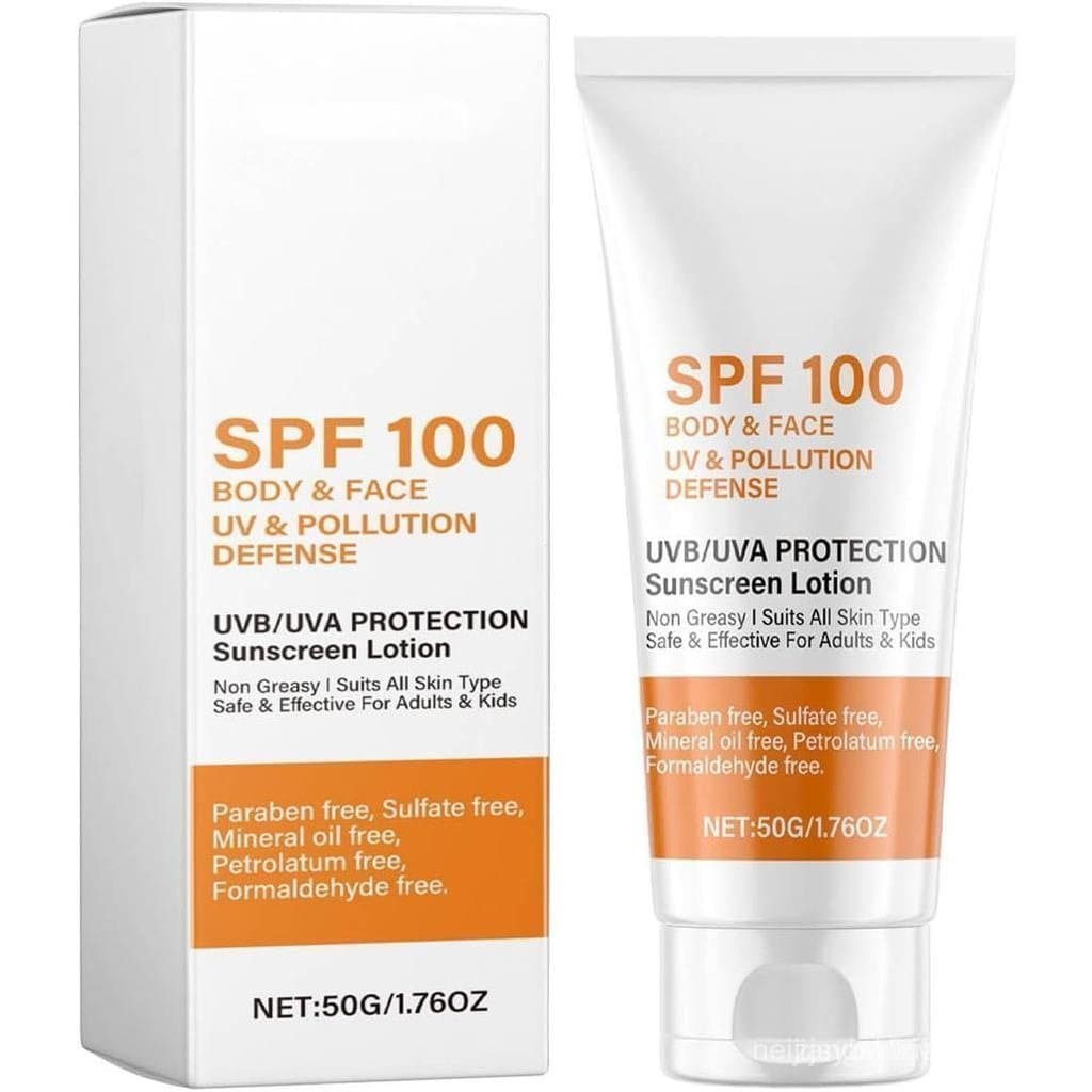 Protetor Solar SPF 100, Protetor Solar Facial, Hidratante à Prova d'Água com SPF 100, Solar com Proteção UVB/UVA, 