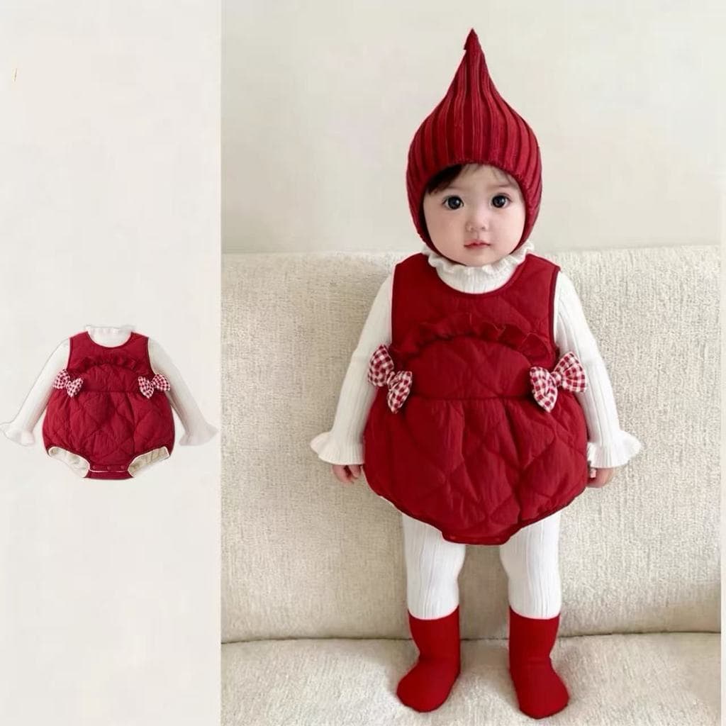 Roupas de bebê de lã peido roupas festivas estilo ocidental roupas de bebê roupas de inverno bebê menina inverno macacão