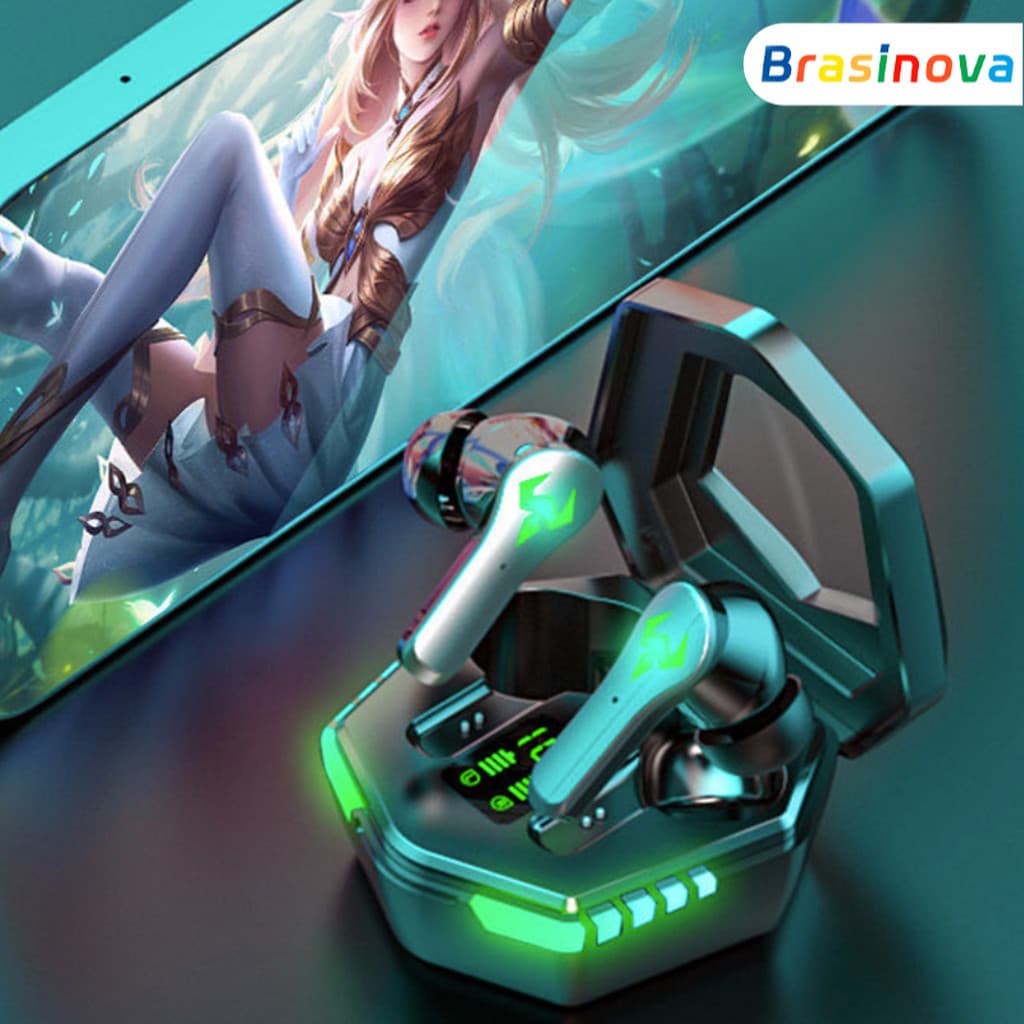 Jogo de fone de ouvido sem fio TWS Bluetooth 5.2 jogadores Bluetooth profissionais