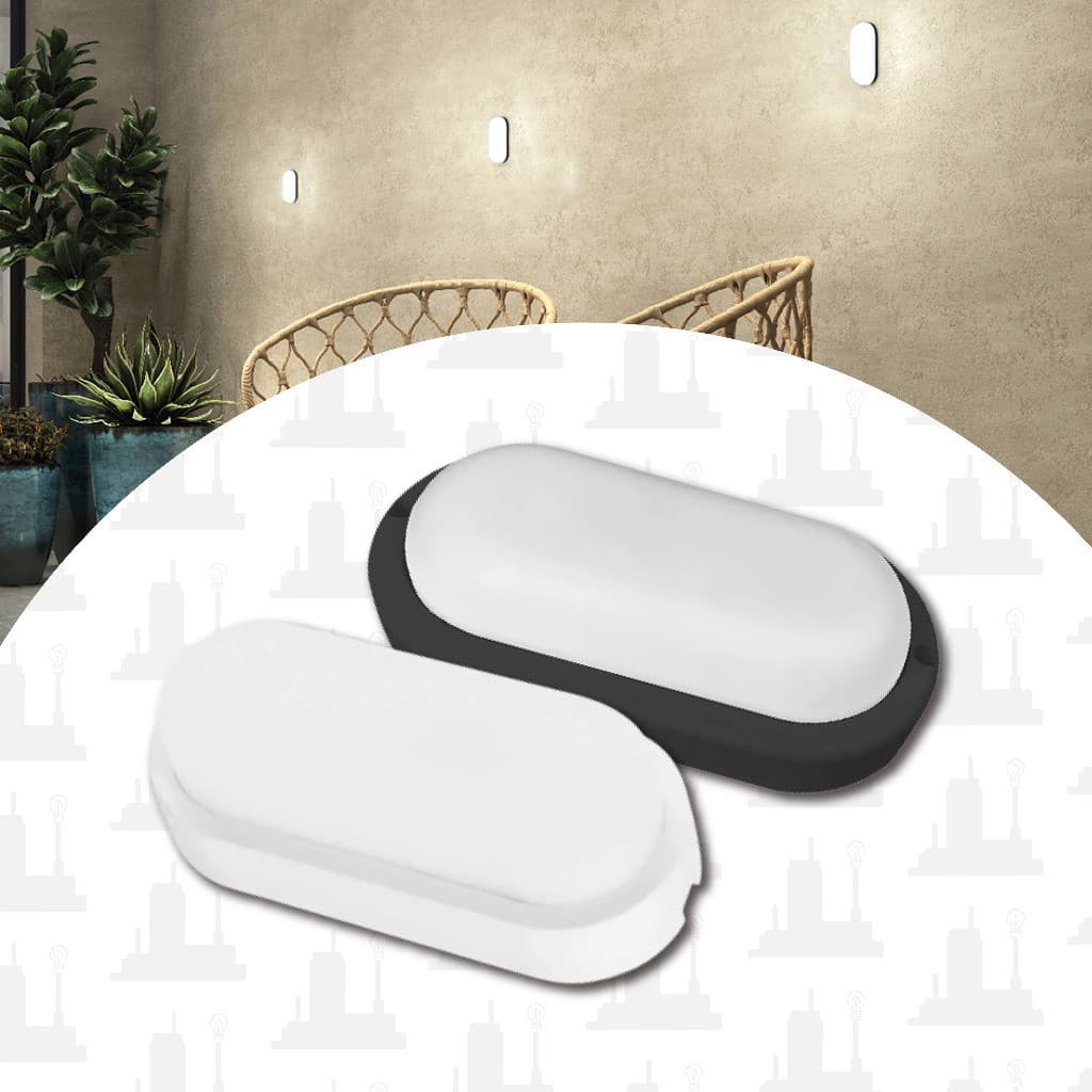Kit 2, 3 e 4 unidades Luminária Tartaruga 15w Led Oval Bivolt Preto ou Branco Led Factory