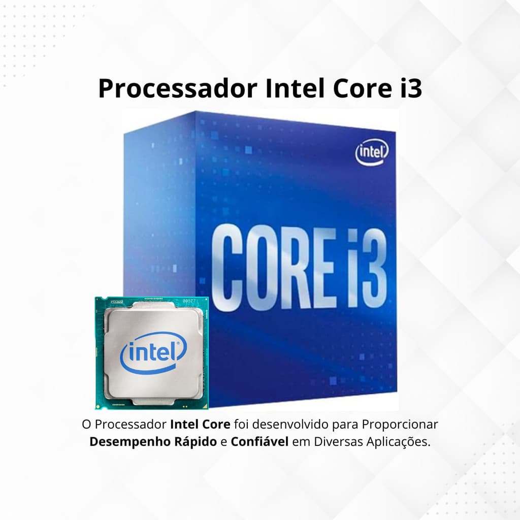 Computador CPU Intel Core I3 Terceira Geração Placa Mãe H61 Memoria Ram 8GB SSD 240GB Wifi Fonte 230w Bivolt