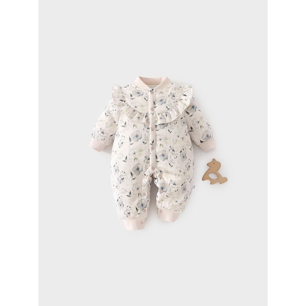 Bebê menina bebê acolchoado macacão inverno algodão engrossado roupas de bebê quente macacão Outing bebê macacão