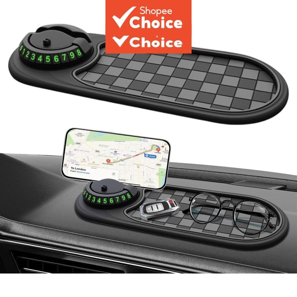 Suporte Para Painel De Carro Multifuncional Tapete Adesivo Antiderrapante Com Placa De Identificação De Telefone De Esta