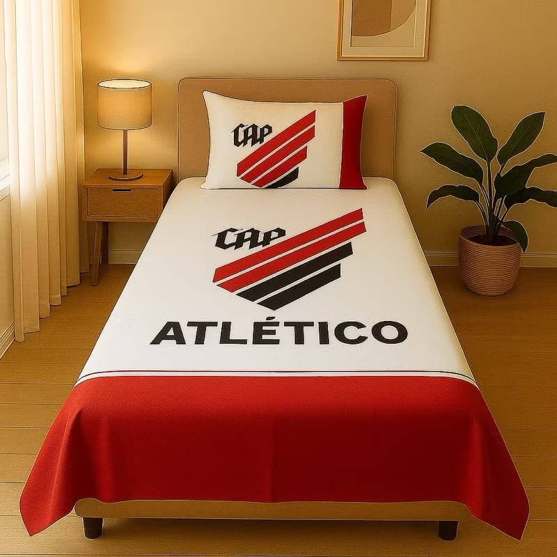 Lençol de Cama  Casal e Solteiro Jogo de lençol do Atlético Paranaense  Lençol de Time com Fronhas, Envio Imediato!!!