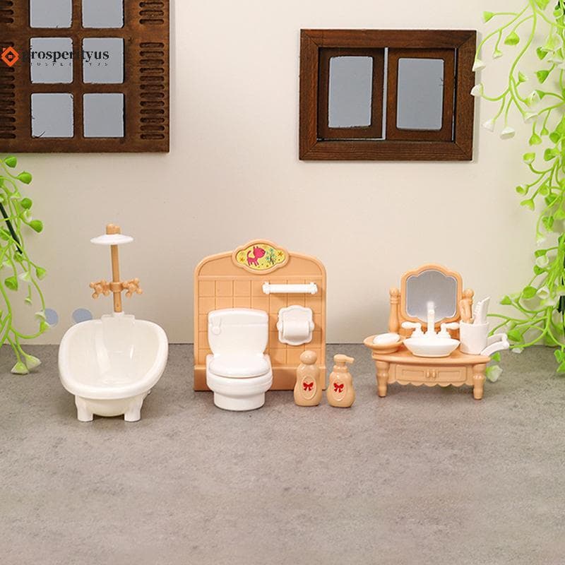 [prosperityus] 1 Conjunto 1 : 12 Casa De Bonecas Em Miniatura Banheira Pia De Banheiro De Móveis Modelo De Decoração Ace