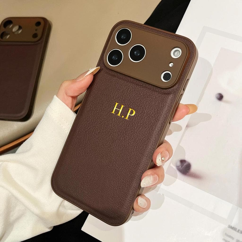 Capa De Couro Sintético Clássica De Luxo Personalizada Para iPhone 17 16 15 14 13 12 11 Pro Max 15Plus Air Nome De Inici