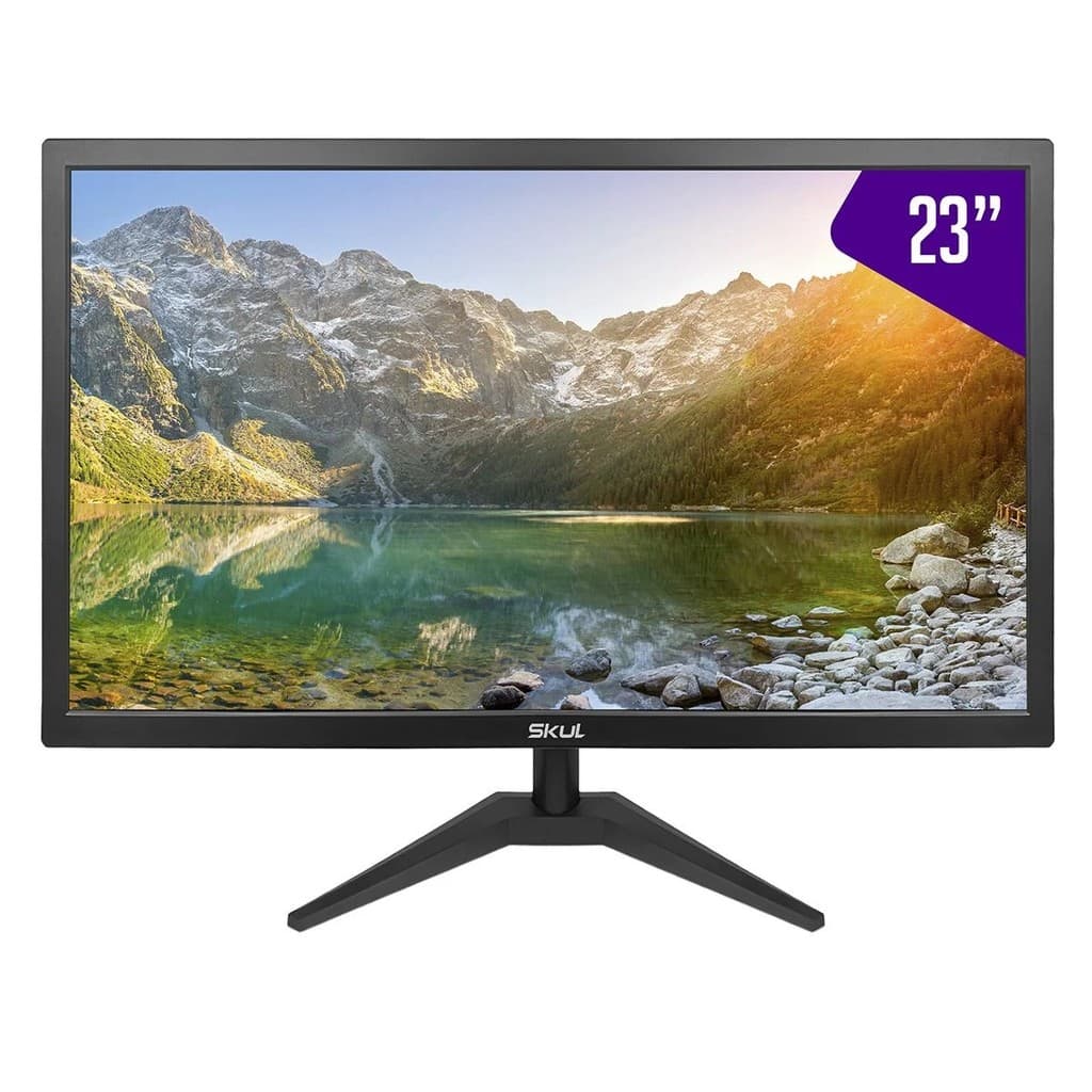 Monitor 23" 75hz Gamer Escritório Home Office Led 5Ms Hdmi + Vga Skul