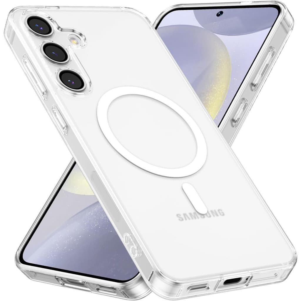 Capa Capinha Magnética Para Galaxy S24 Normal E Outros, Case Transparente Com Carregamento Por Indução