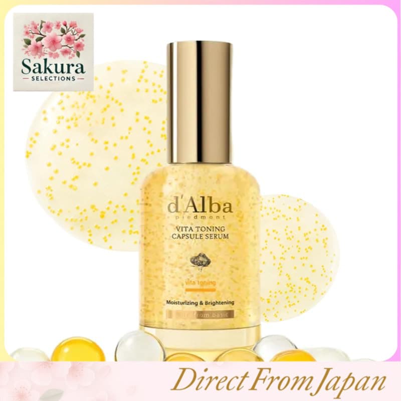 d'Alba Vita Toning Capsule Serum - Clareador, Anti-manchas Escuras e Anti-Melanina com Niacinamida, Vitamina C e Glutationa - Sérum Hidratante, Antienvelhecimento e Vegano para Cuidados com a Pele (50ml)