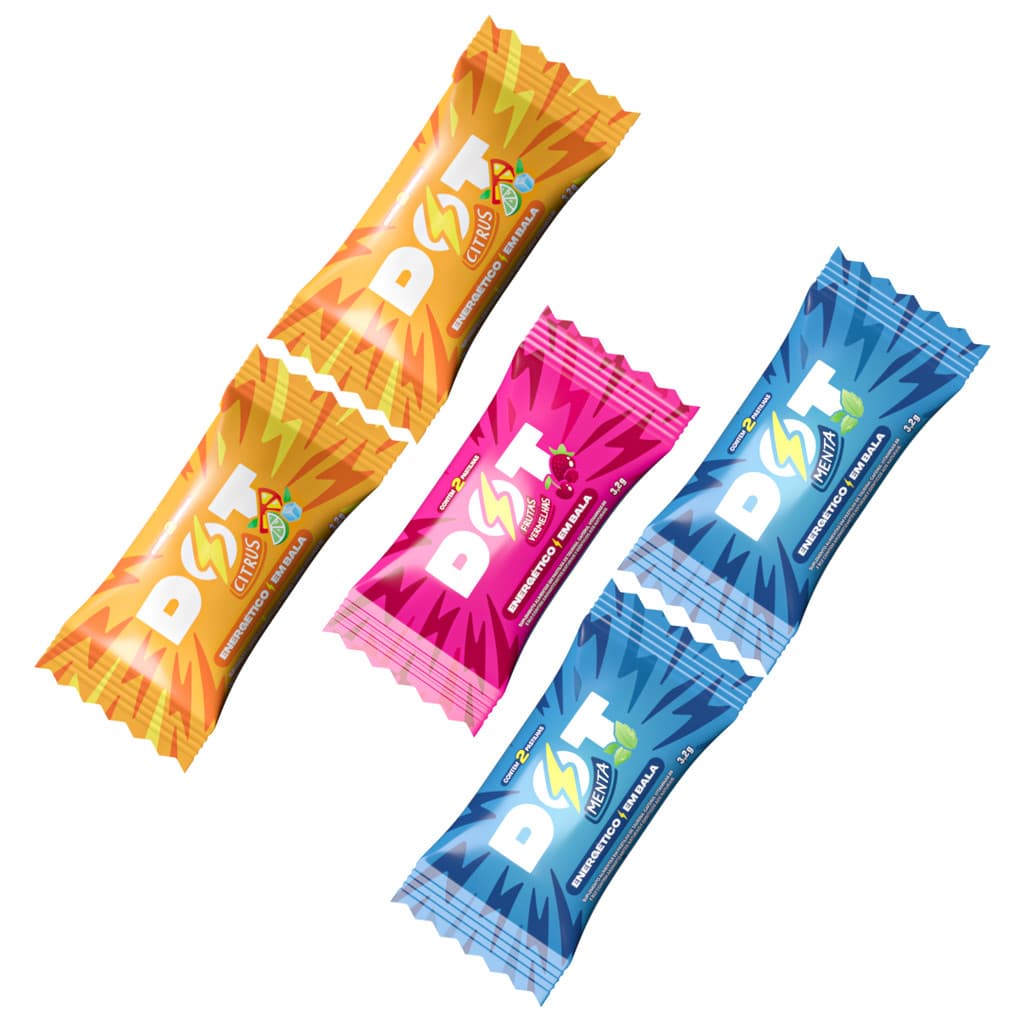 Energético Dot Mix Sabores Em Pastilha 10 Balas = 5 Saches