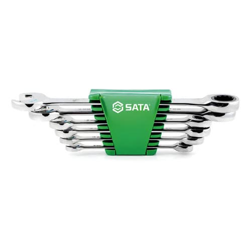 Jogo Chave Combinada Catraca 8 A 19mm 6 Pçs St09033g Sata Verde