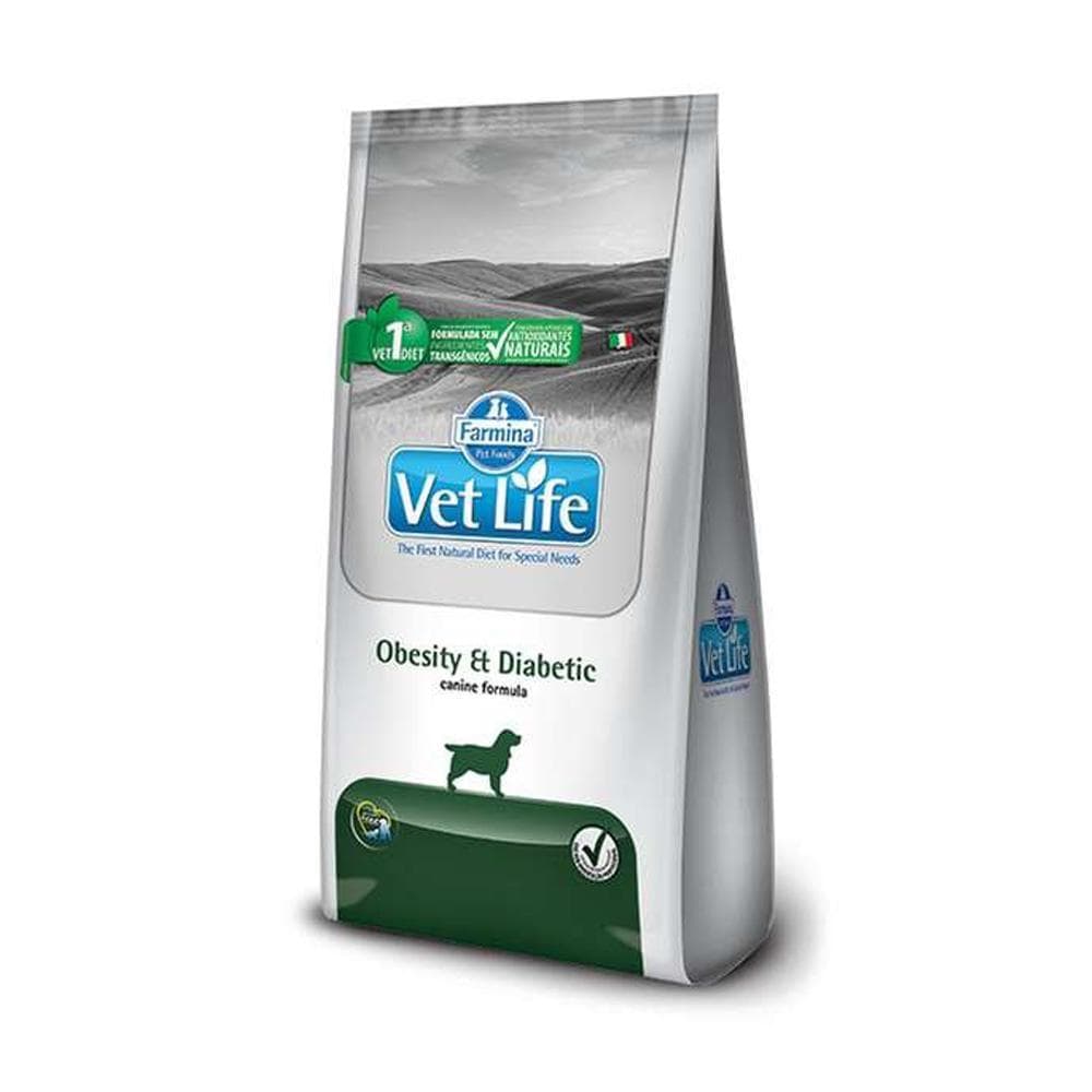 Ração Farmina Vet Life Natural Obesity & Diabetic Cães 10Kg