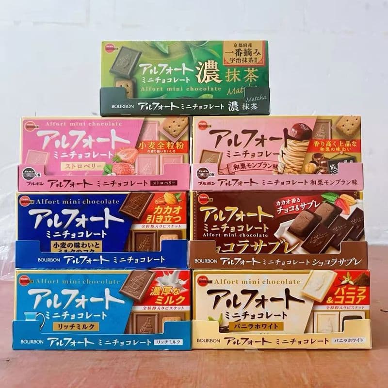 Lanches importados do Japão Bourbon Bourbon Sailing Chocolate Morango Matcha Sanduíche Biscoitos Biscoitos de Café da Ma