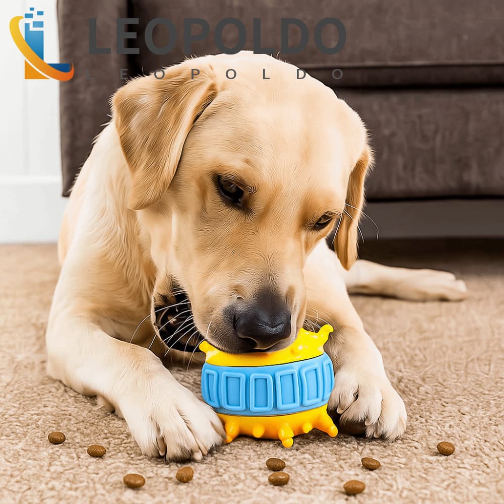 LEOPOLDO 4 Pçs/set Brinquedo Dispensador De Comida Para Cachorro , Brinquedos Interativos Resistentes À Mordida TPR , Co