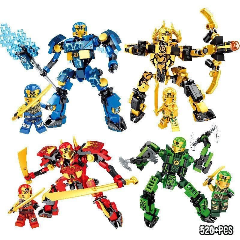 Blocos de Montar Kit Guerreiro Modelo Brinquedo Educativo para Meninos
