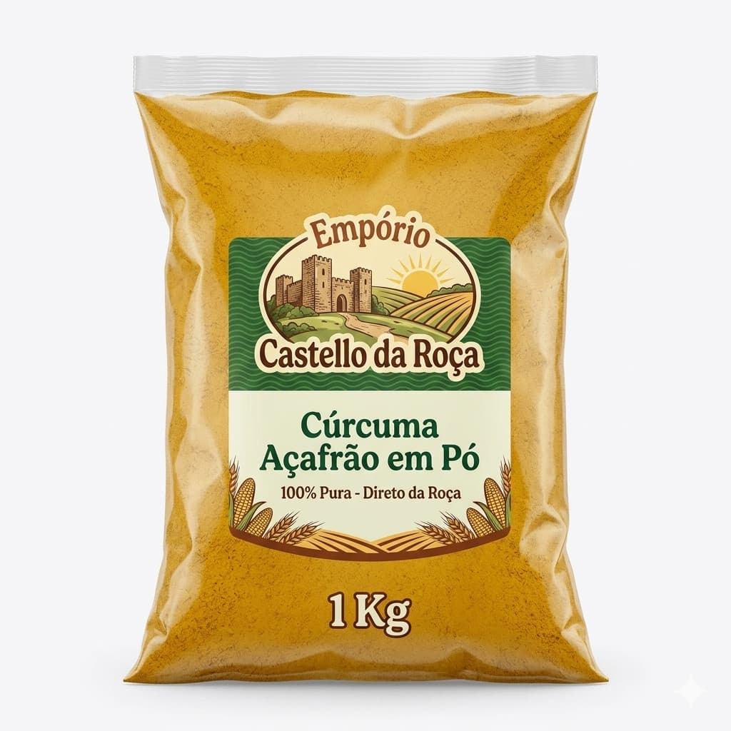 Cúrcuma em Pó 1kg 100% Pura | Açafrão da Terra Premium Natural para Temperos e Receitas🌿