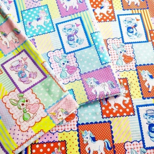 Largura 105 réplica tecido de algodão tecido liso cor de água Patchwork estilo Showa cartão Animal vestido retrô de dese