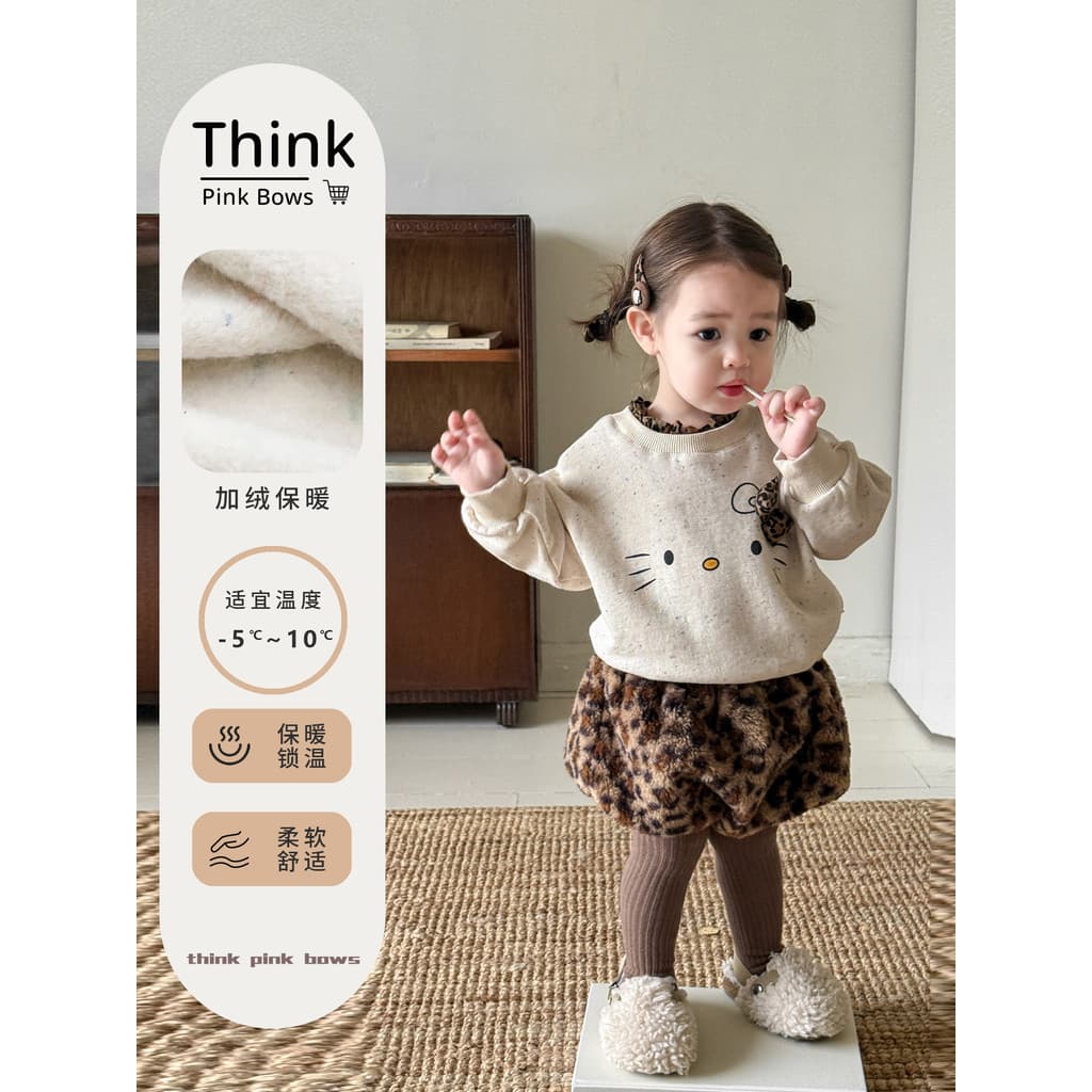 Bebê bebê inverno terno estilo ocidental topo engrossado calças inverno bebê velo Outing roupas bonito roupas da menina 